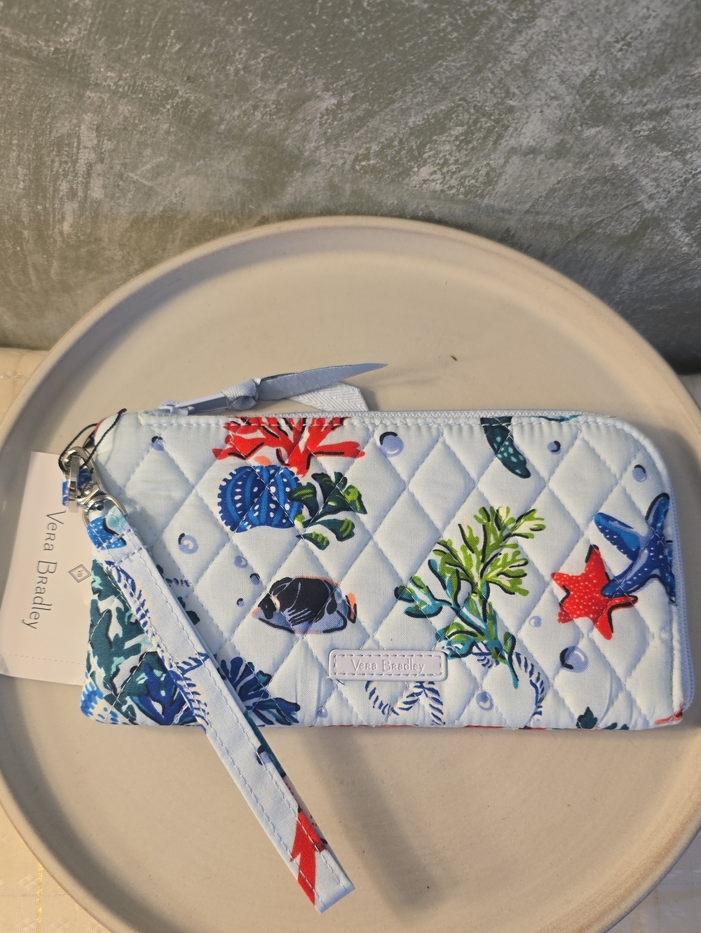 Vera Bradley RFID Tech Clear Touch  Screen Back Wristlet, Anchors Aweigh New